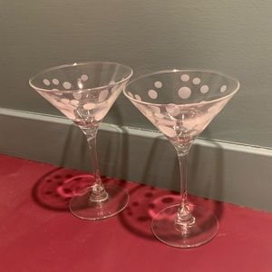 two bubble martini glasses